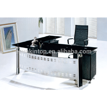 2015 neues Design Glas Büro Tisch mit L-Form Büro Tisch